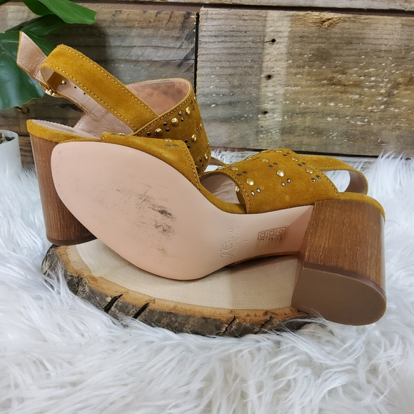 J. Crew Studded Suede Heeled Sandals - Picture 6 of 8